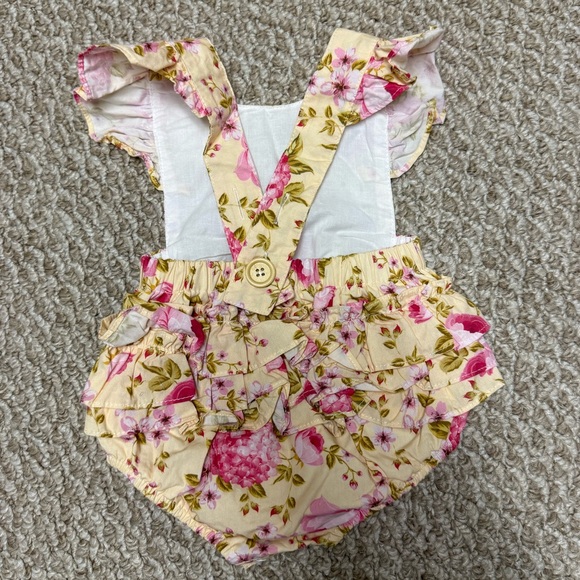Charming Floral Ruffled Baby Romper - Picture 3 of 5
